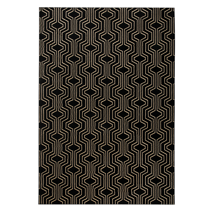 bold monkey Swinging Lines vloerkleed 160x230 zwart grafisch art deco
