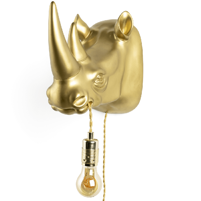Mind Your Own Rhino wall lamp gold 1