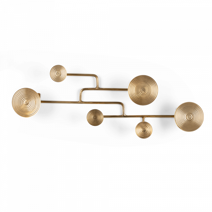 Hypnotising wall coat rack brass 1