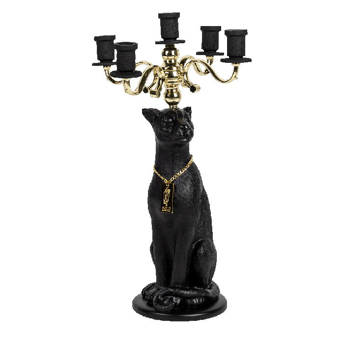 Proudly Crowned Panther Candle Holder Black 1