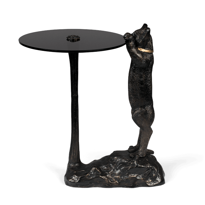 Bold Monkey no girlfriend no problem table d'appoint chat noir table de service