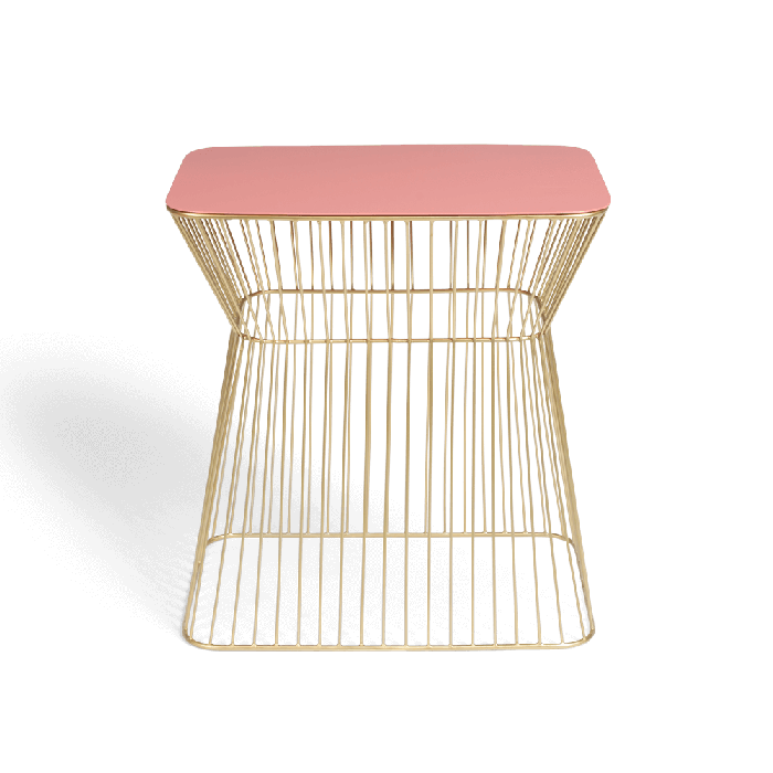 Bold Monkey No Offence side table old pink enamel top