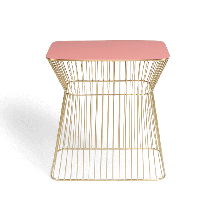 Pink pedestal shop table