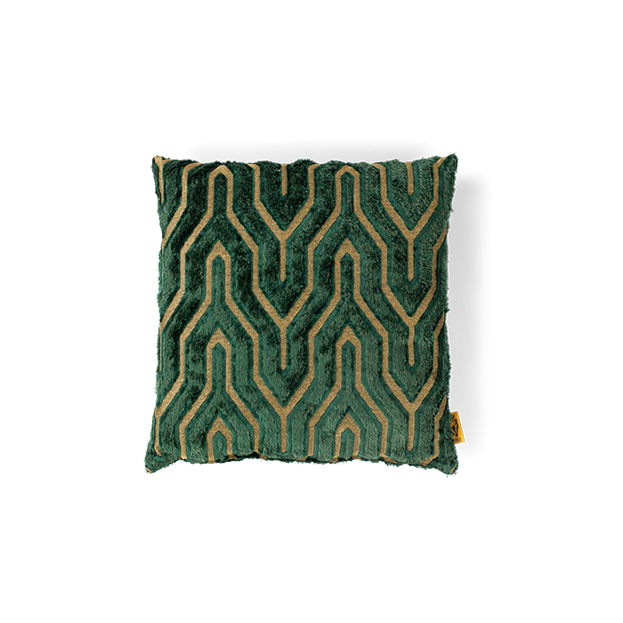 bold monkey I feel so soft cushion green art deco