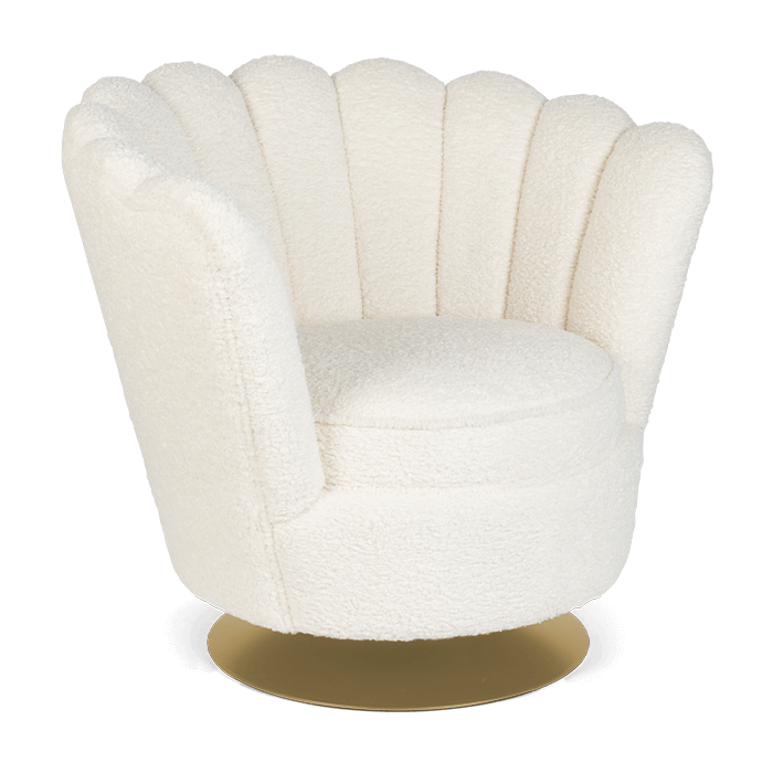 Bold Monkey Fauteuil Mother Of All Shells en tissu teddy naturel 
 
 