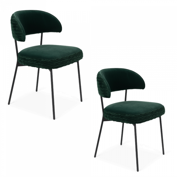 bold monkey The Winner Takes It All chair dark green dining chair velvet upholstery black frame