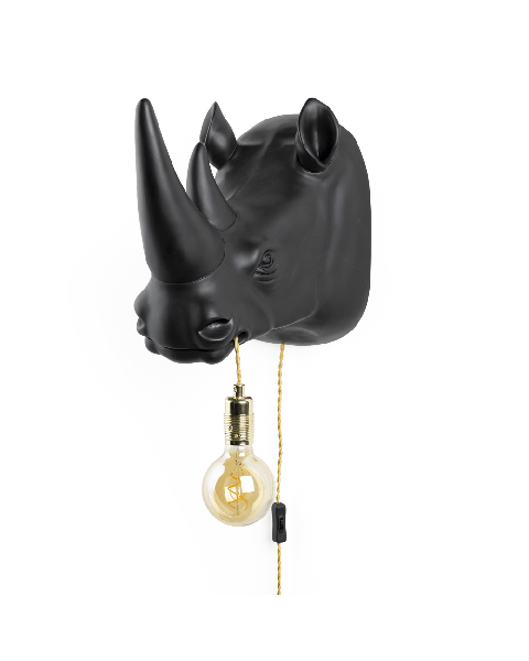 Mind Your Own Rhino wall lamp black 1