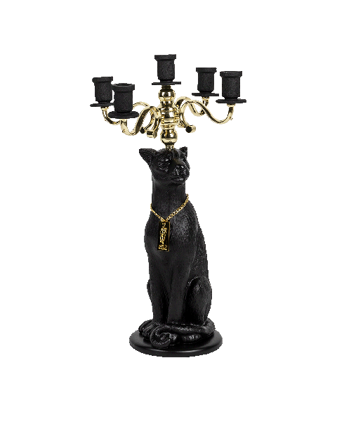 Proudly Crowned Panther Candle Holder Black 1