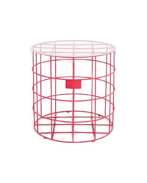 Bold Monkey Cage Fight Round pink side table neon velvet transparant table top