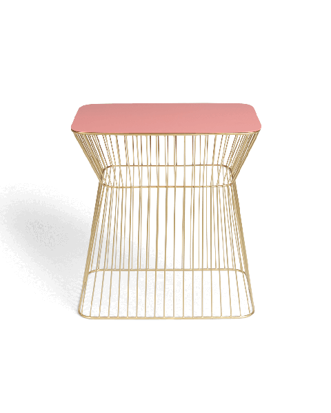 Bold Monkey No Offence side table old pink enamel top