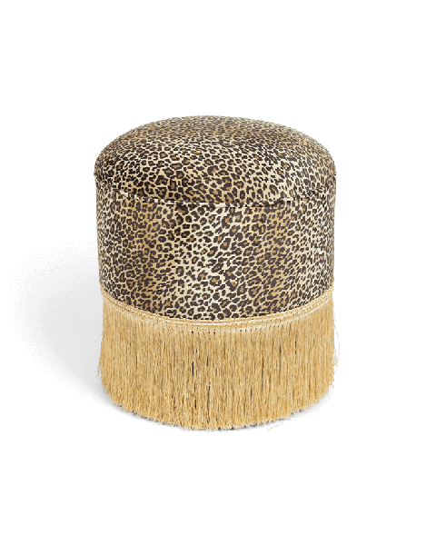 Bold Monkey My Lover And Best Friend ottoman pouf panther fringe