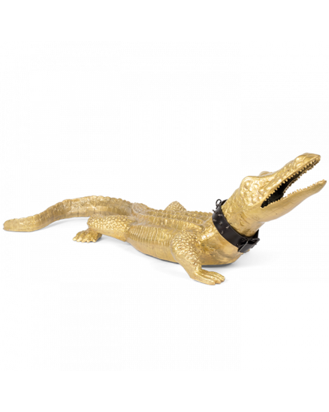 Bold Monkey So you think you're a star statue XXL gouden krokodil beeld messing large collectors item