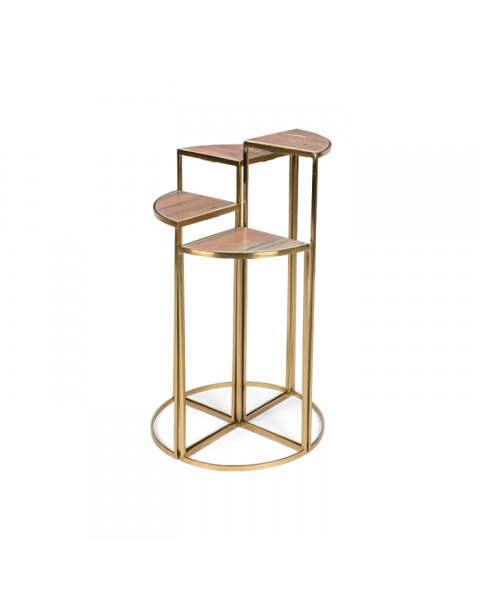 Bold Monkey The Perfect Cocktail side table golden frame pink marble table top front view